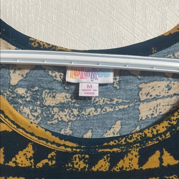 LuLaRoe Gold and Blue High Low Dress - Picture 2 of 4